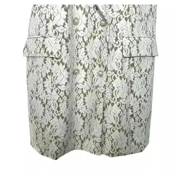 NWOT Anthropologie Hutch Sleeveless Double-Breasted White Lace Blazer Dress - Picture 2 of 11